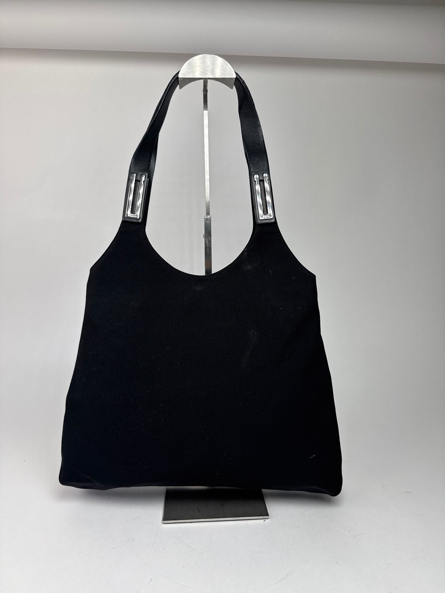 Vintage  Salvatore Ferragamo Leather / Canvas Bag Black