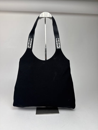 Vintage  Salvatore Ferragamo Leather / Canvas Bag Black