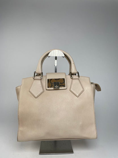 Vintage Vivienne Westwood 2Way Opio Safiano Leather Bag Beige
