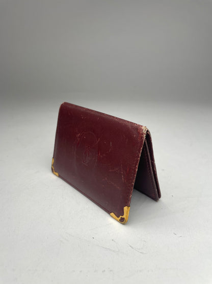 Vintage Cartier Leather Card Holder burgundy
