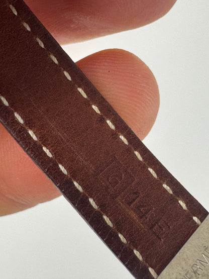 Vintage Hermes Paris Leather a bracelet silver brown