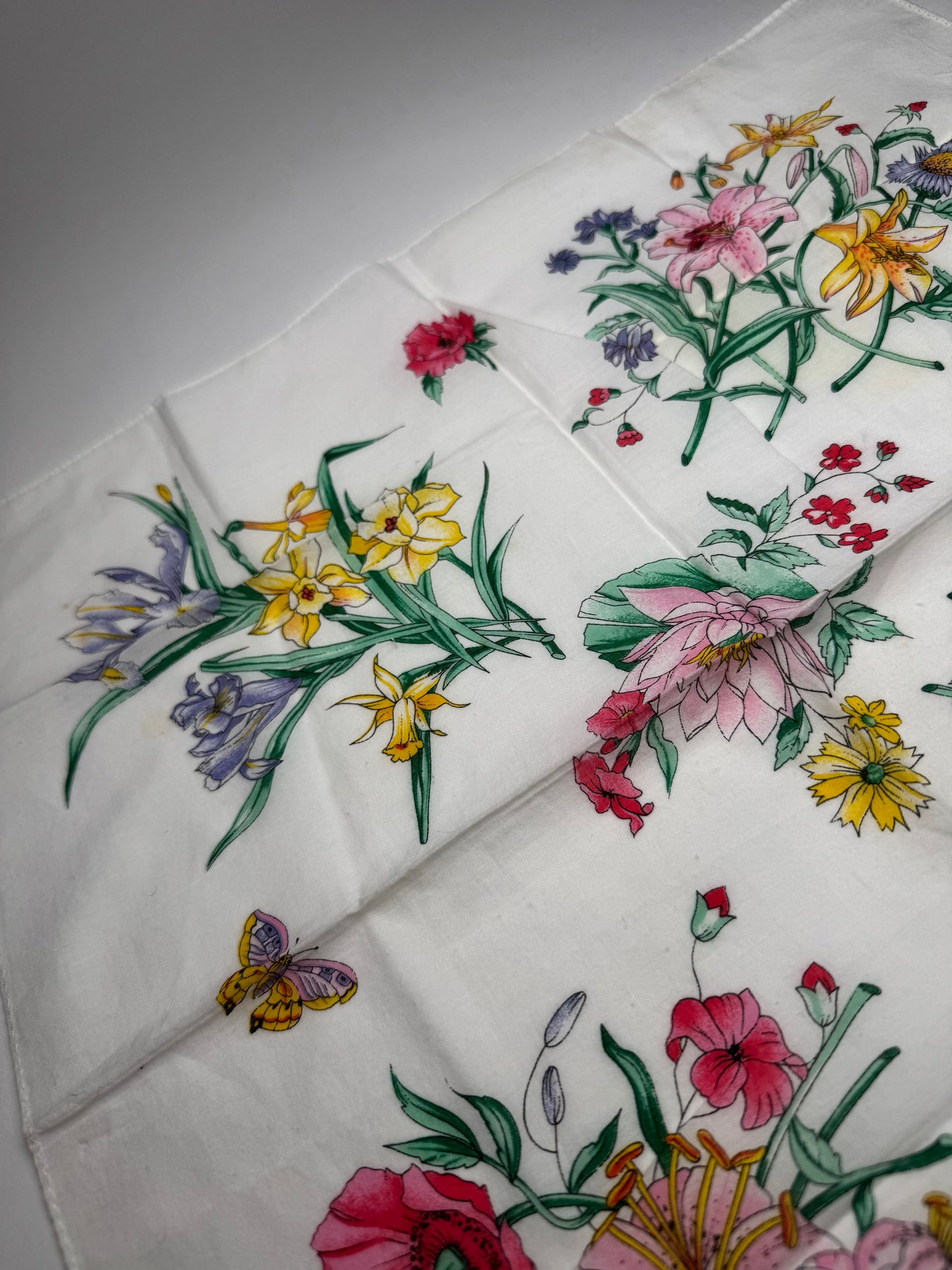 Vintage Gucci Floral Canvas Scarf