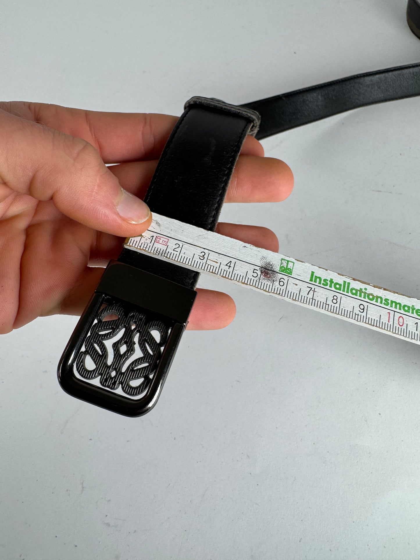 Vintage Loewe Madrid Leather Belt Black