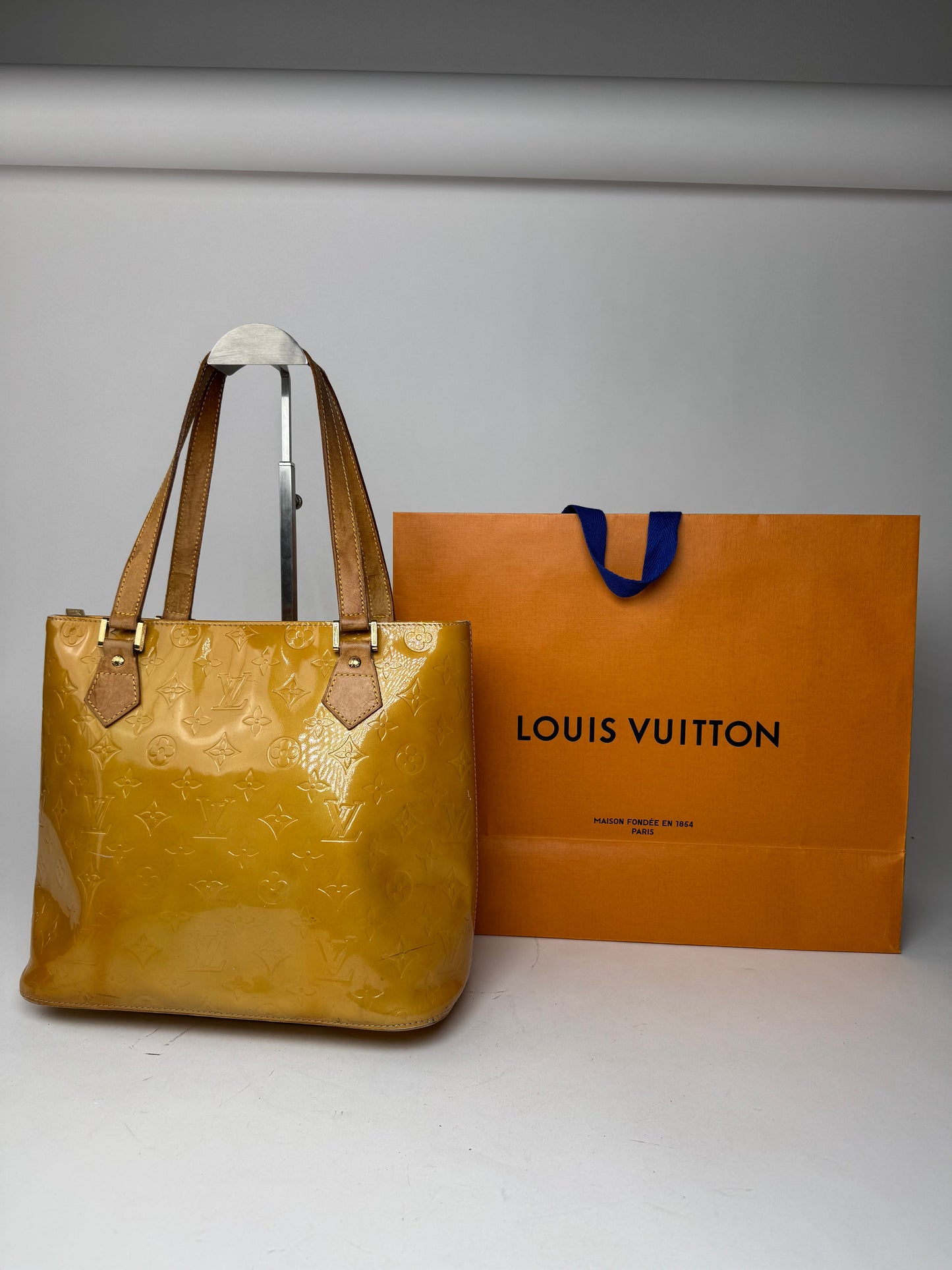 Vintage Louis Vuitton Vernis Leather Bag Yellow