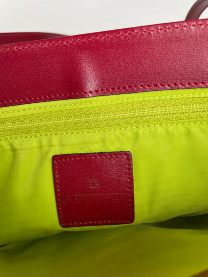 Vintage Givenchy Whip Leather Shopper Bag Red