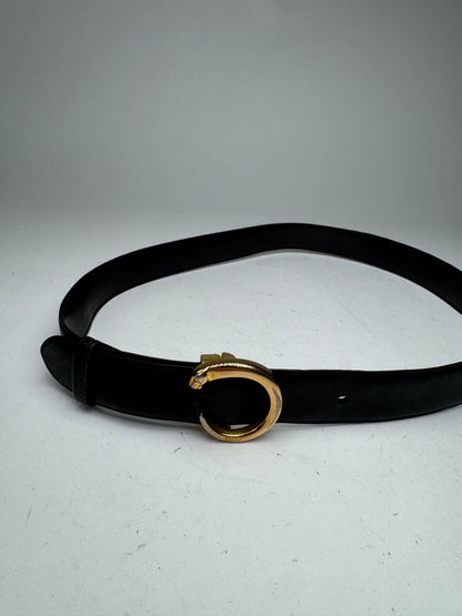 Vintage Cartier Panthere Leather Belt black