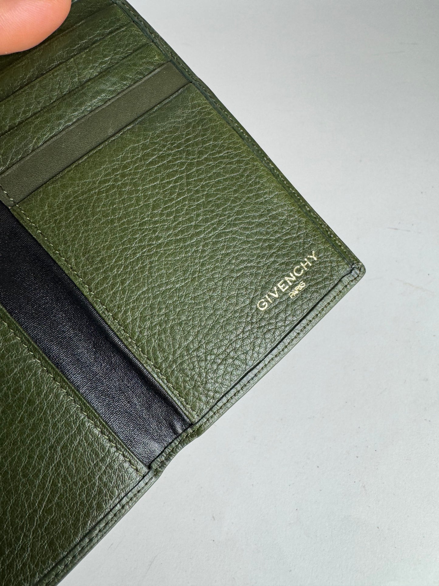 Vintage Givenchy Leather Card Holder Green