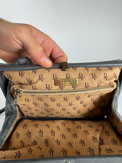 Vintage Bottega Veneta Suede Monogram Bag Grey