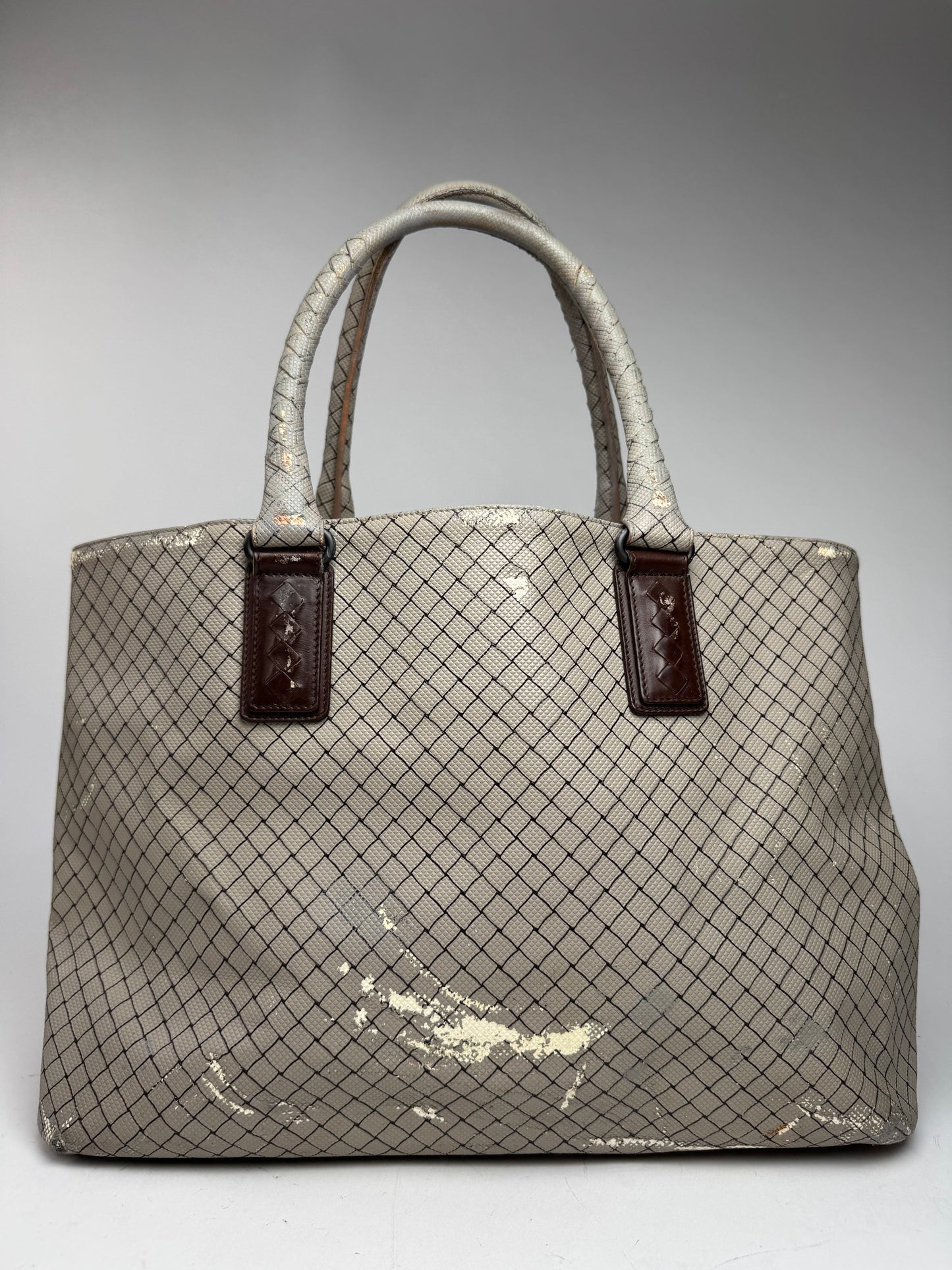 Vintage Bottega Veneta Andiamo Shopper Grey Brown