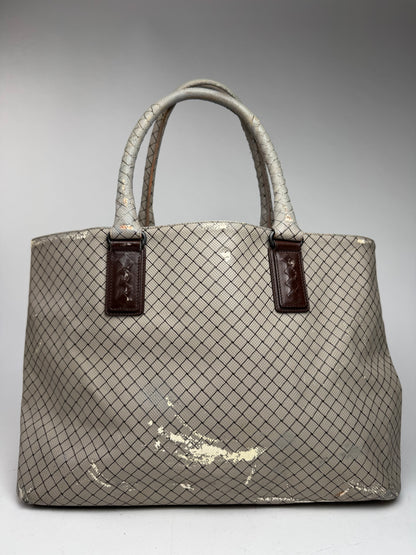 Vintage Bottega Veneta Andiamo Shopper Grey Brown