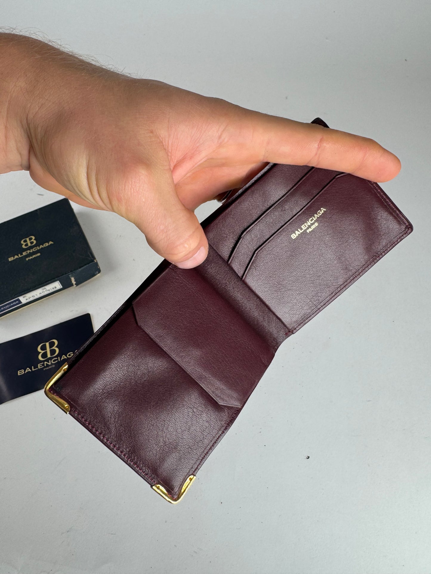 Vintage Balenciaga Leather Wallet burgundy