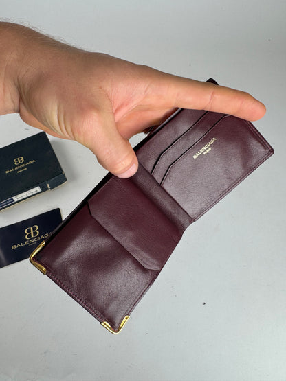 Vintage Balenciaga Leather Wallet burgundy