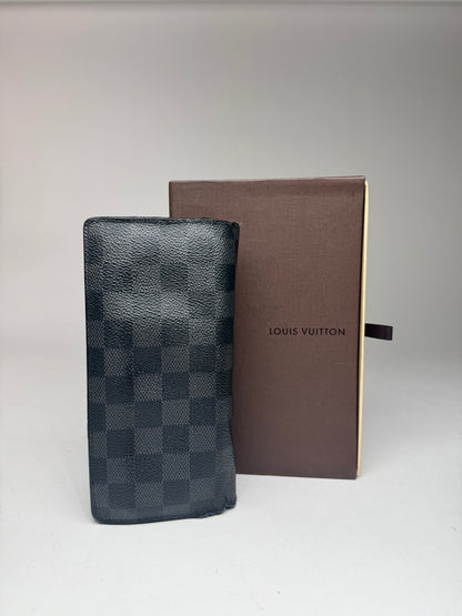 Vintage Louis Vuitton Damier Leather Card Holder / ID Holder black