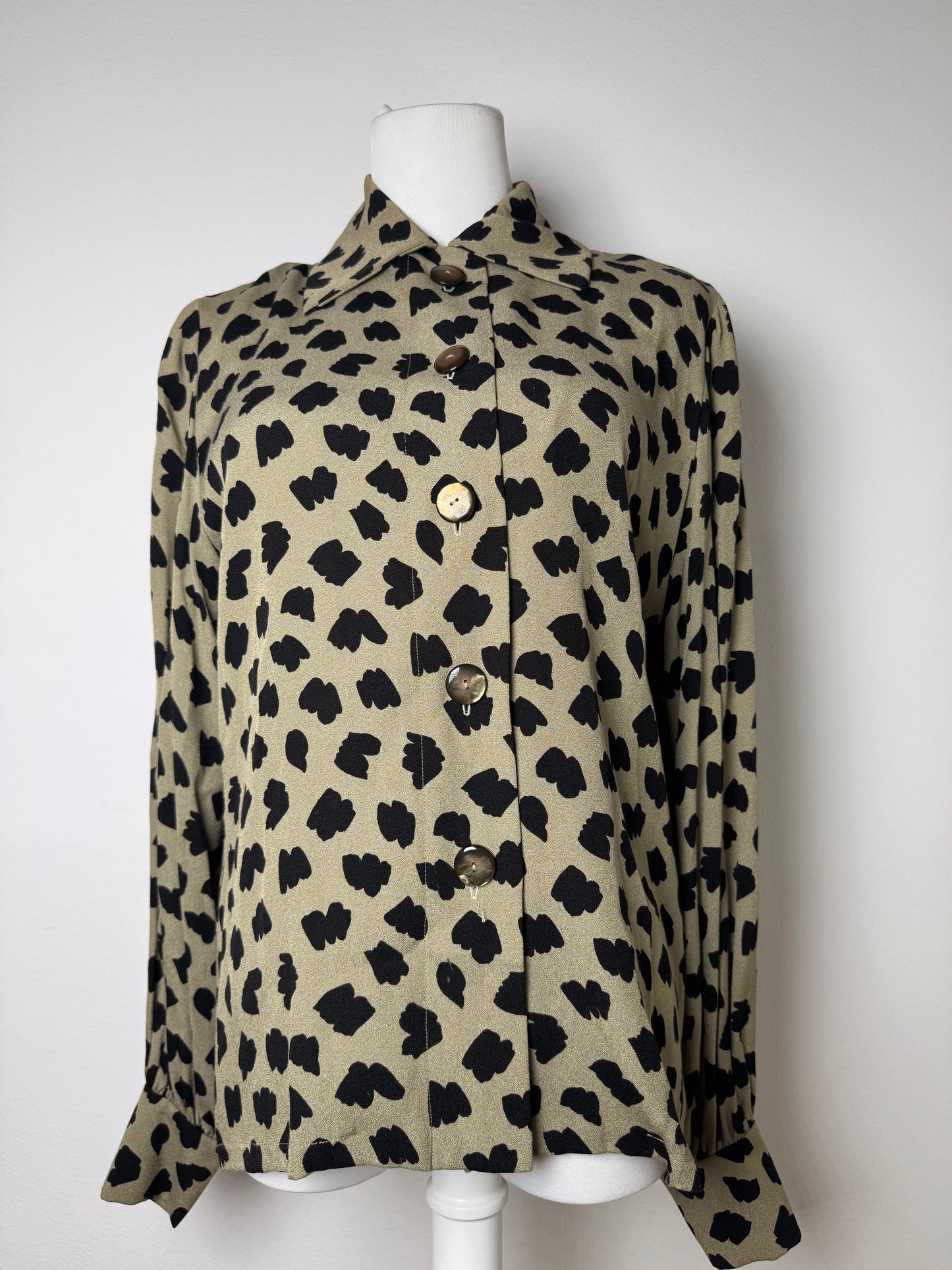 Vintage  Givenchy Leopard Silk Shirt Brown 38/M