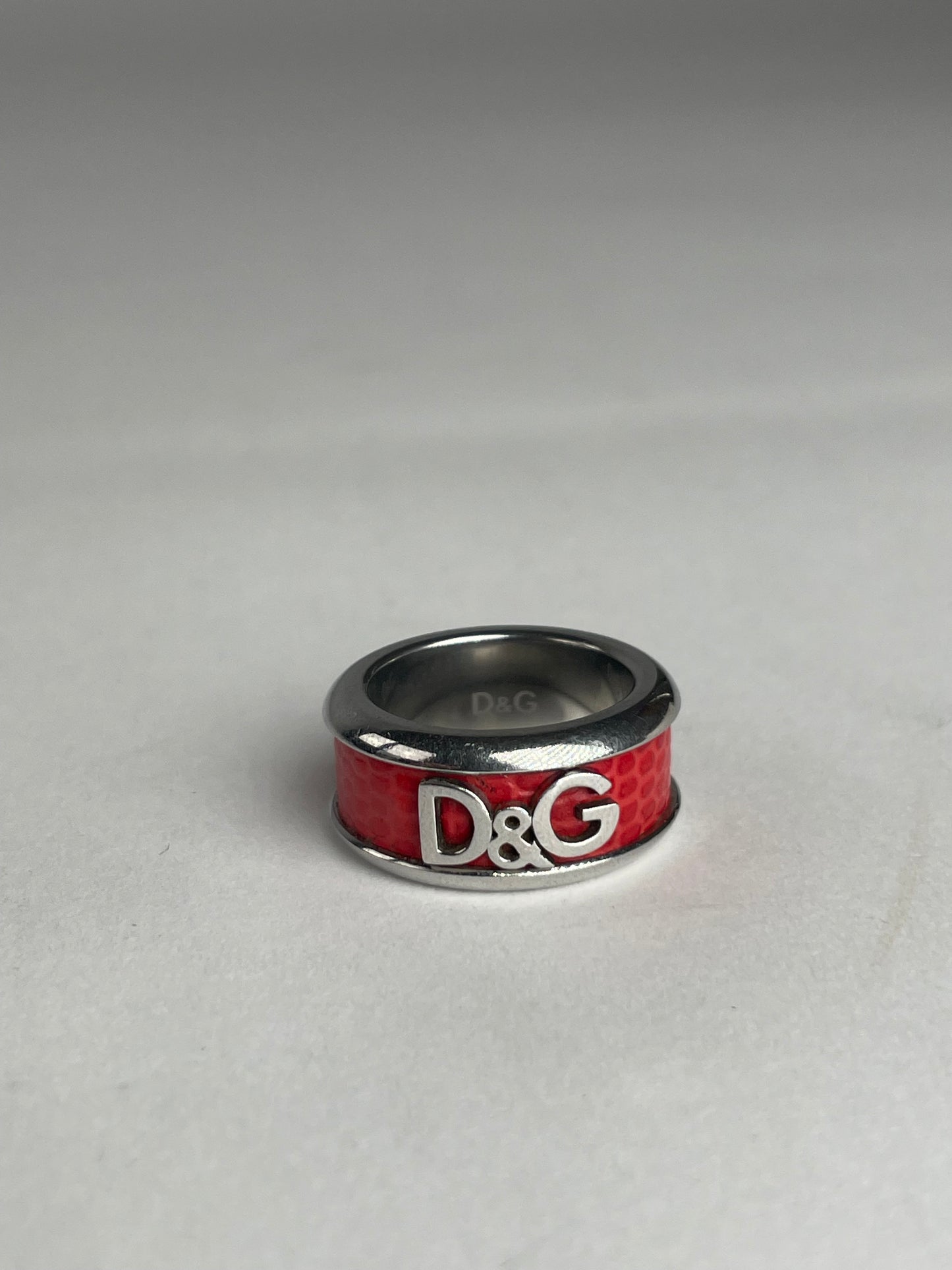 Vintage Dolce & Gabbana Steel Ring Silber/orange unisex