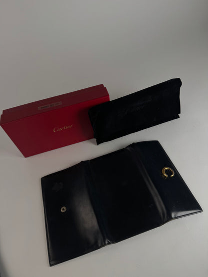 Vintage Cartier Panthere Patent Leather Wallet Black