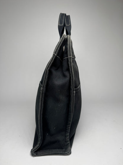 Vintage Hermes Paris Canvas Shopper Black