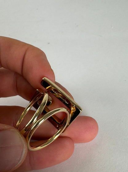 Bague Gucci G vintage en acier doré