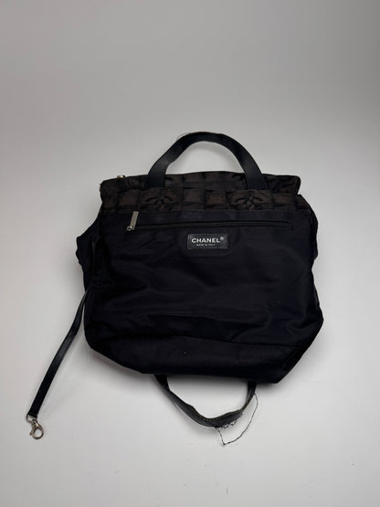 Vintage Chanel Monogram Canvas Shopper Bag Brown