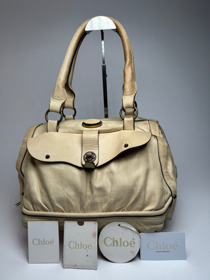 Vintage Chloe Leather Bag Beige