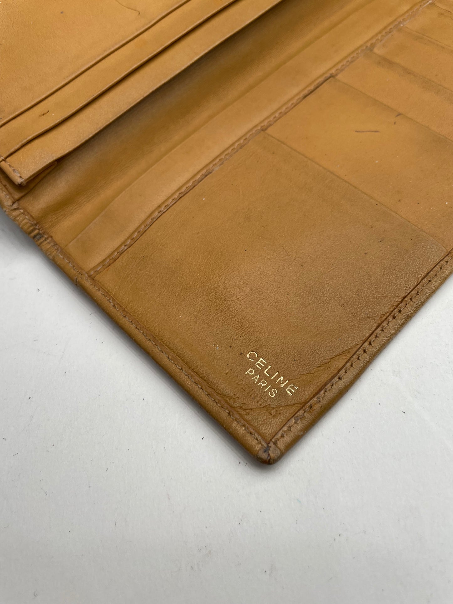 Vintage Celine Paris Leather Monogram ID holder