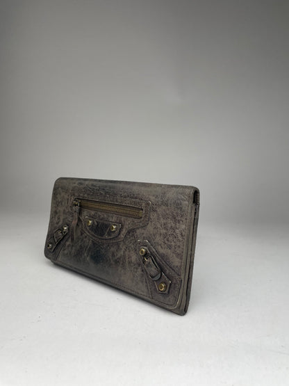 Vintage Balenciaga Leather City Wallet Anthracite