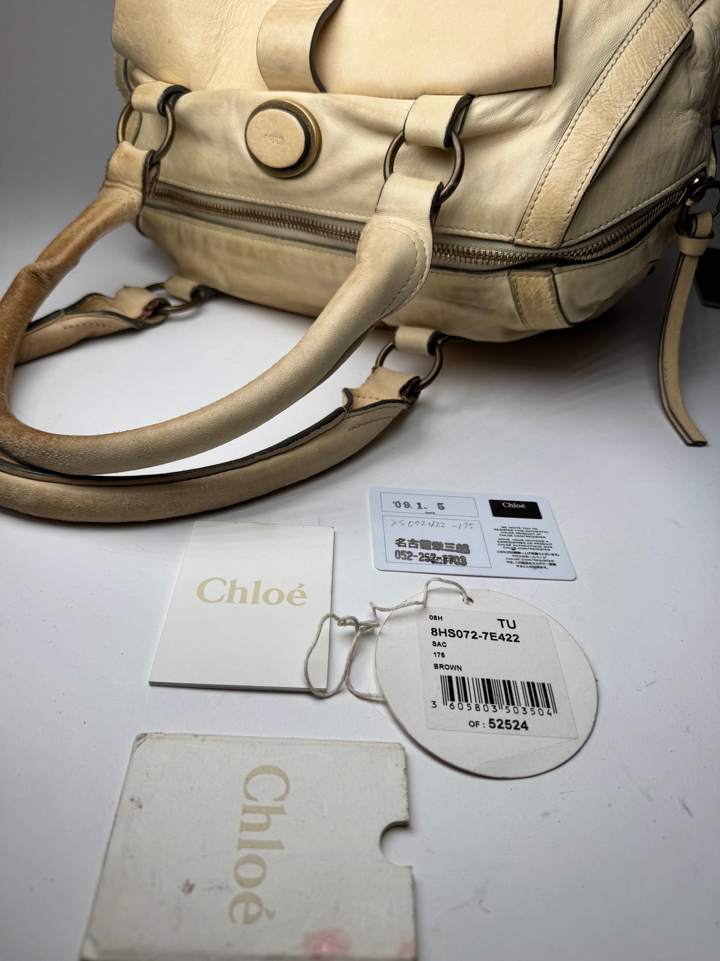 Vintage Chloe Leather Bag Beige