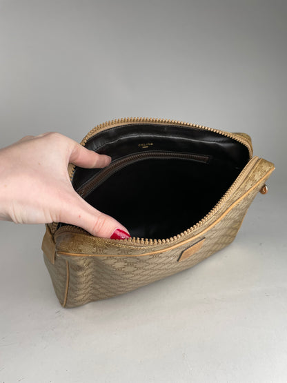 Vintage Celine Triomphe Leather Monogram Clutch