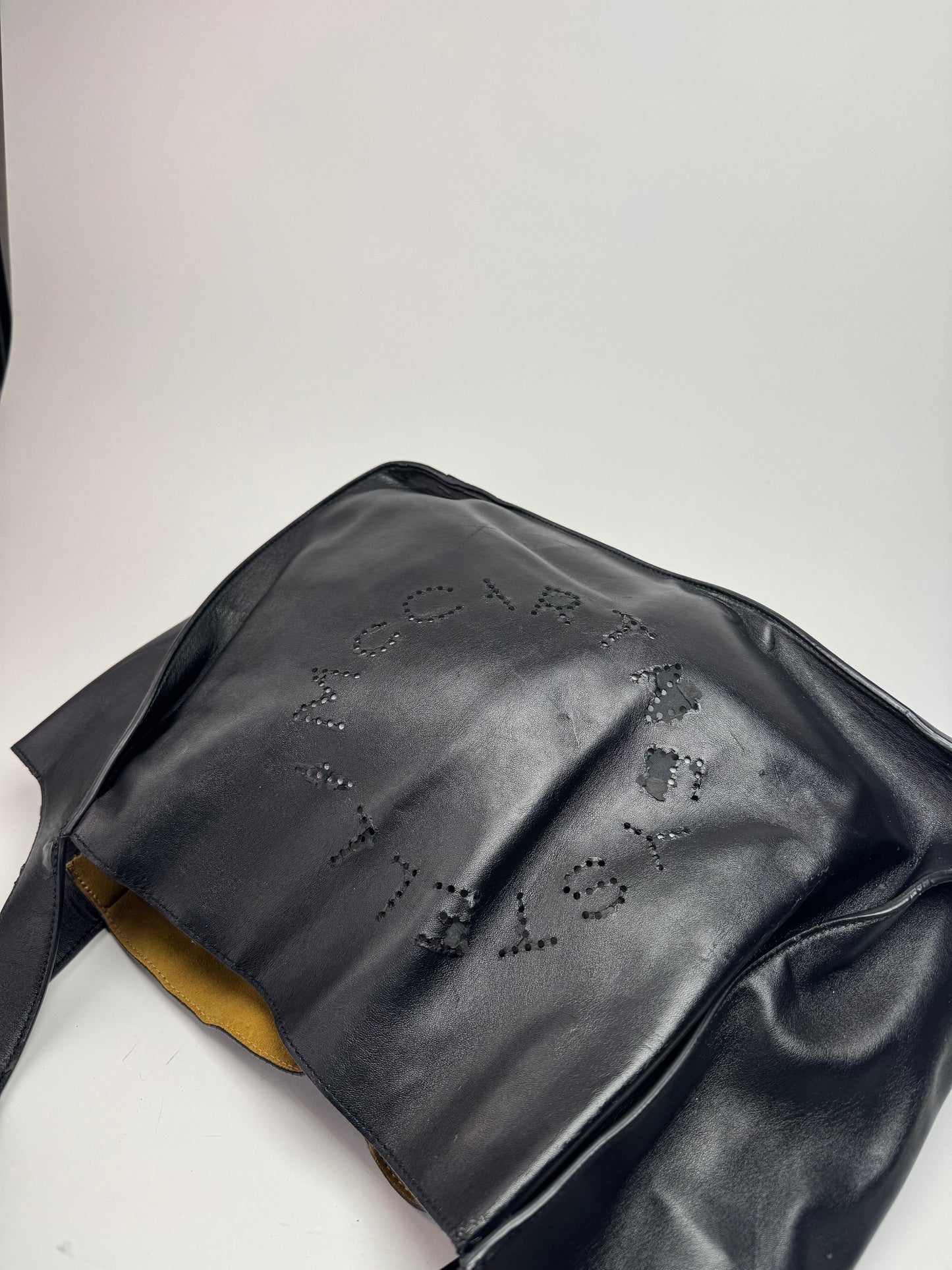 Vintage Stella Mc Cartney Vegan Leather Logo Shopper black