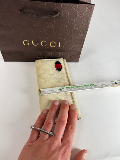 Vintage Gucci Monogram Leather Wallet White