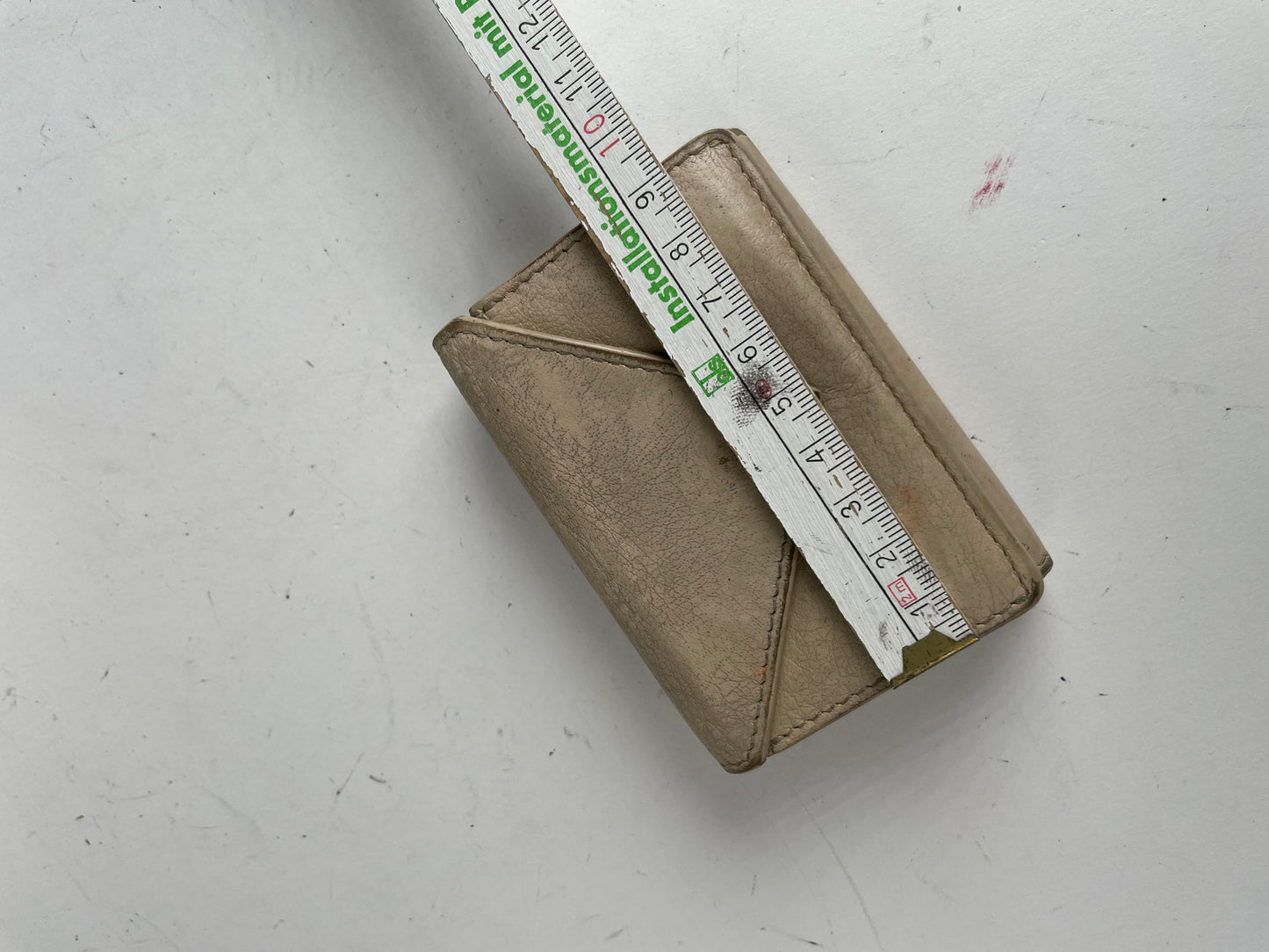 Vintage Balenciaga Leather Card Holder Beige