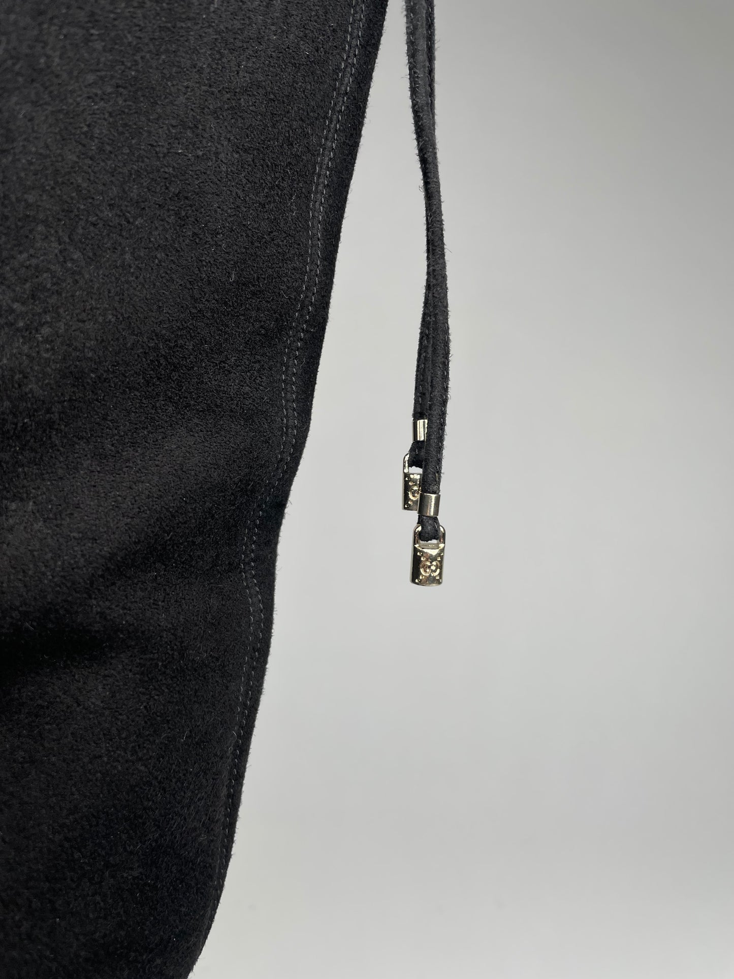 Vintage Gucci Suede Heeled Boots Black 37C