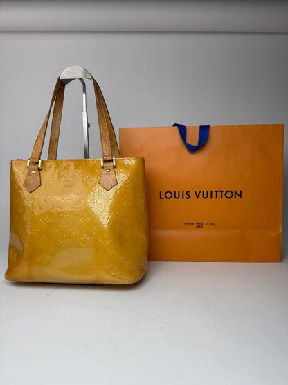 Vintage Louis Vuitton Vernis Leather Bag Yellow