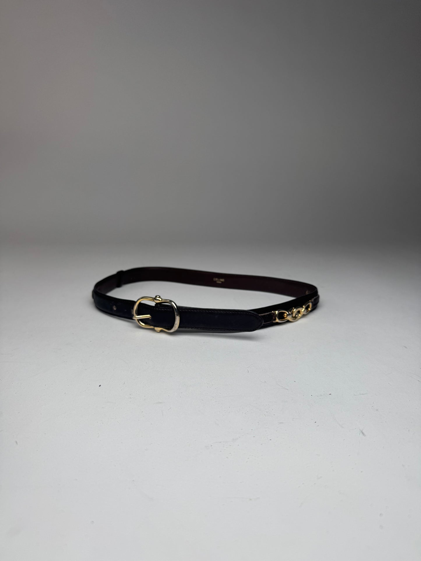 Vintage Celine Paris Leather Belt Brown