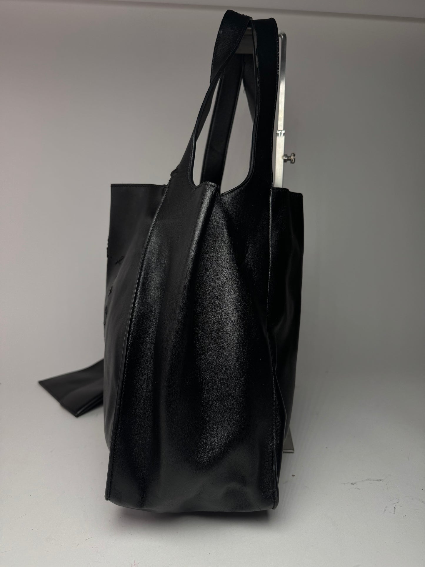 Vintage Stella Mc Cartney Vegan Leather Logo Shopper black