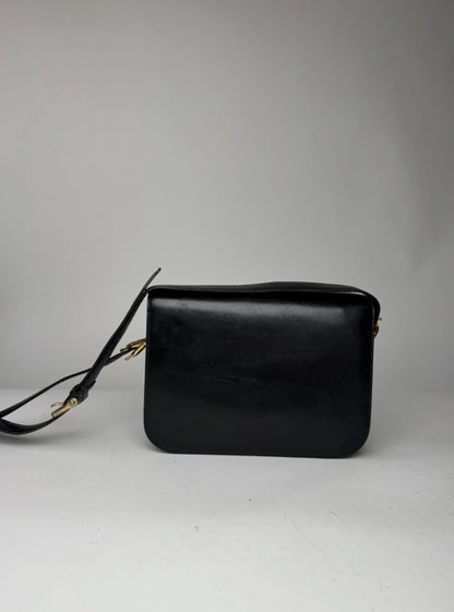 Vintage Celine Paris Triomphe Leather Bag Black