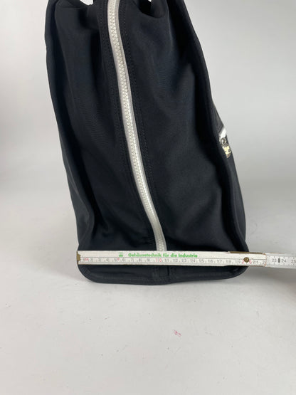 Vintage Courreges Paris Weekender Travel Bag Black White