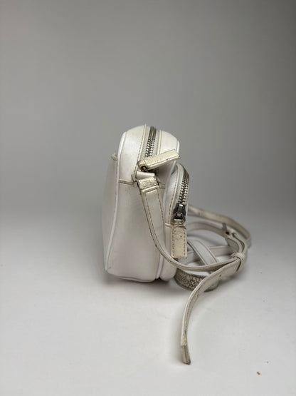 Vintage Courreges Paris Leather Crossbody Bag White