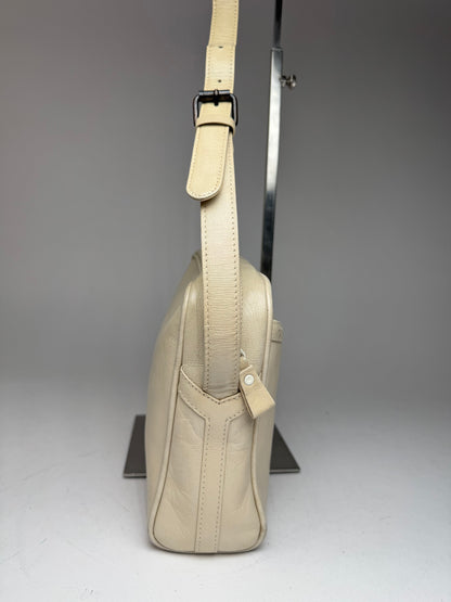 Vintage Yves Saint Laurent 2 Way Leather Bag cream