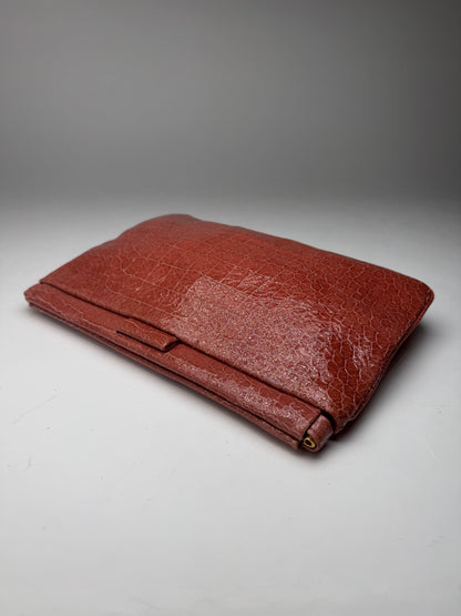 Vintage Miu Miu Crocodile Leather Clutch orange-brown