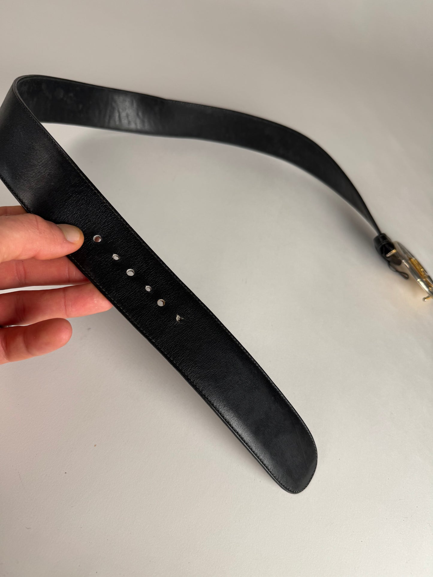 Vintage Gucci Leather Belt Black