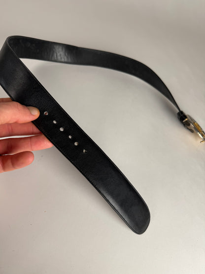 Vintage Gucci Leather Belt Black
