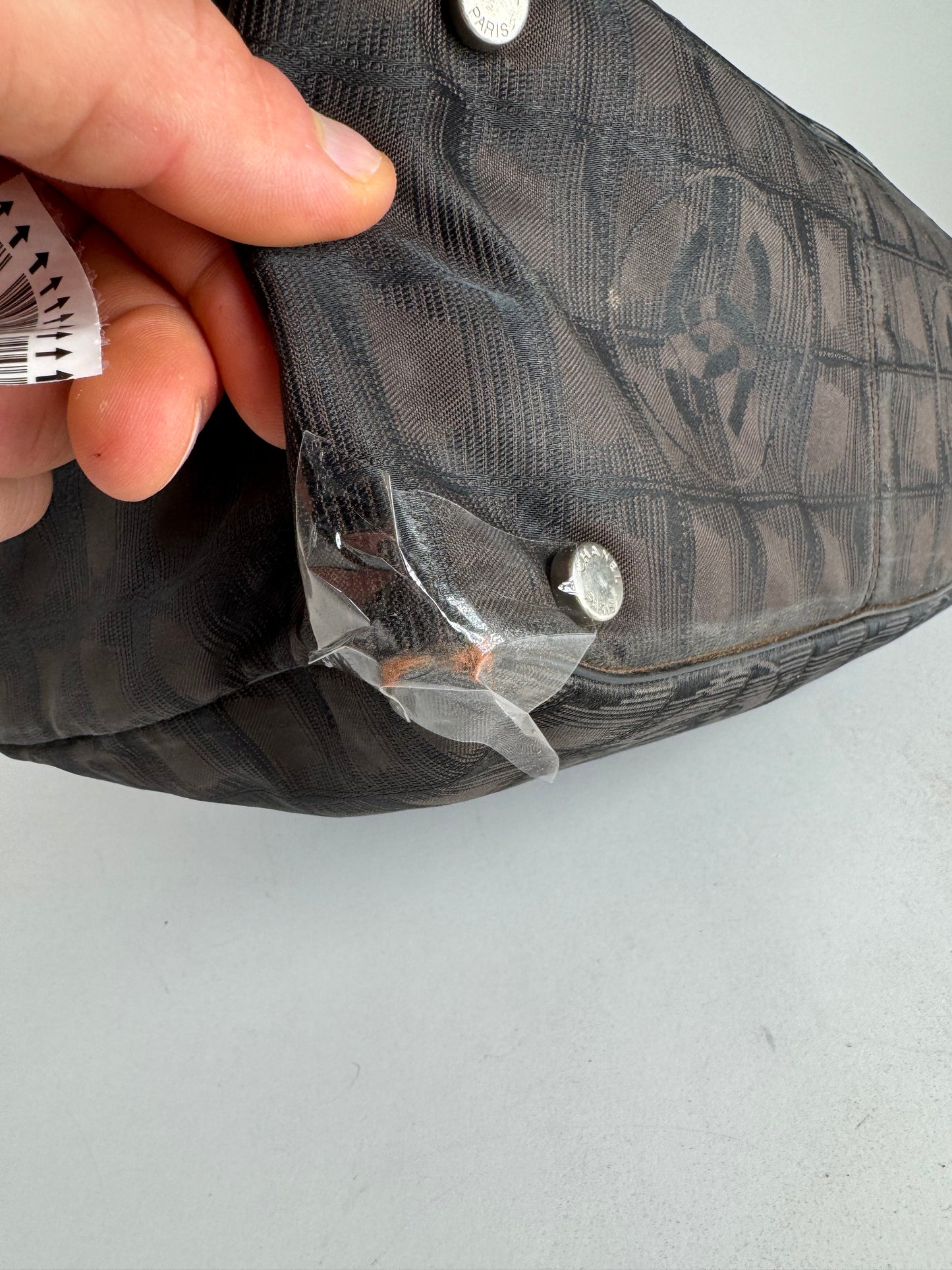 Vintage Chanel Monogram Canvas Shopper Bag Brown