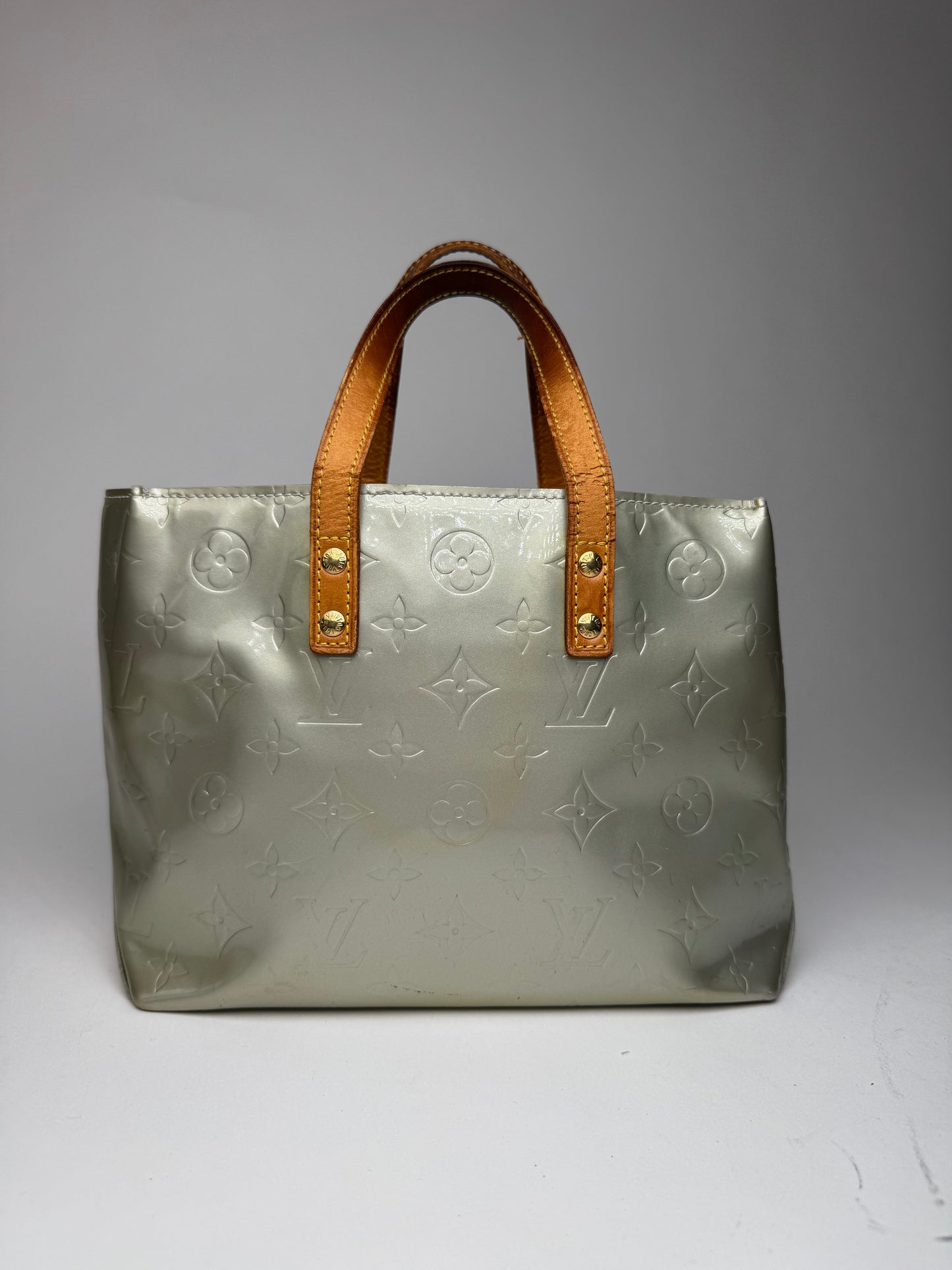 Vintage Louis Vuitton Vernis Leather Shopper Bag Blue Silver