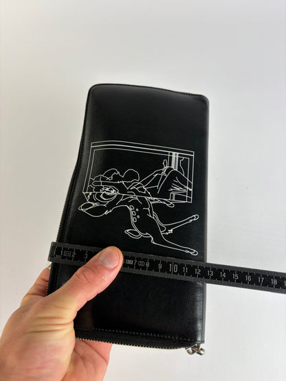 Vintage Givenchy Bambi Print Leather Bifold Wallet 2013 Black