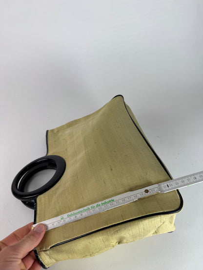 Vintage Balenciaga Linen Bag Citron Yellow Black