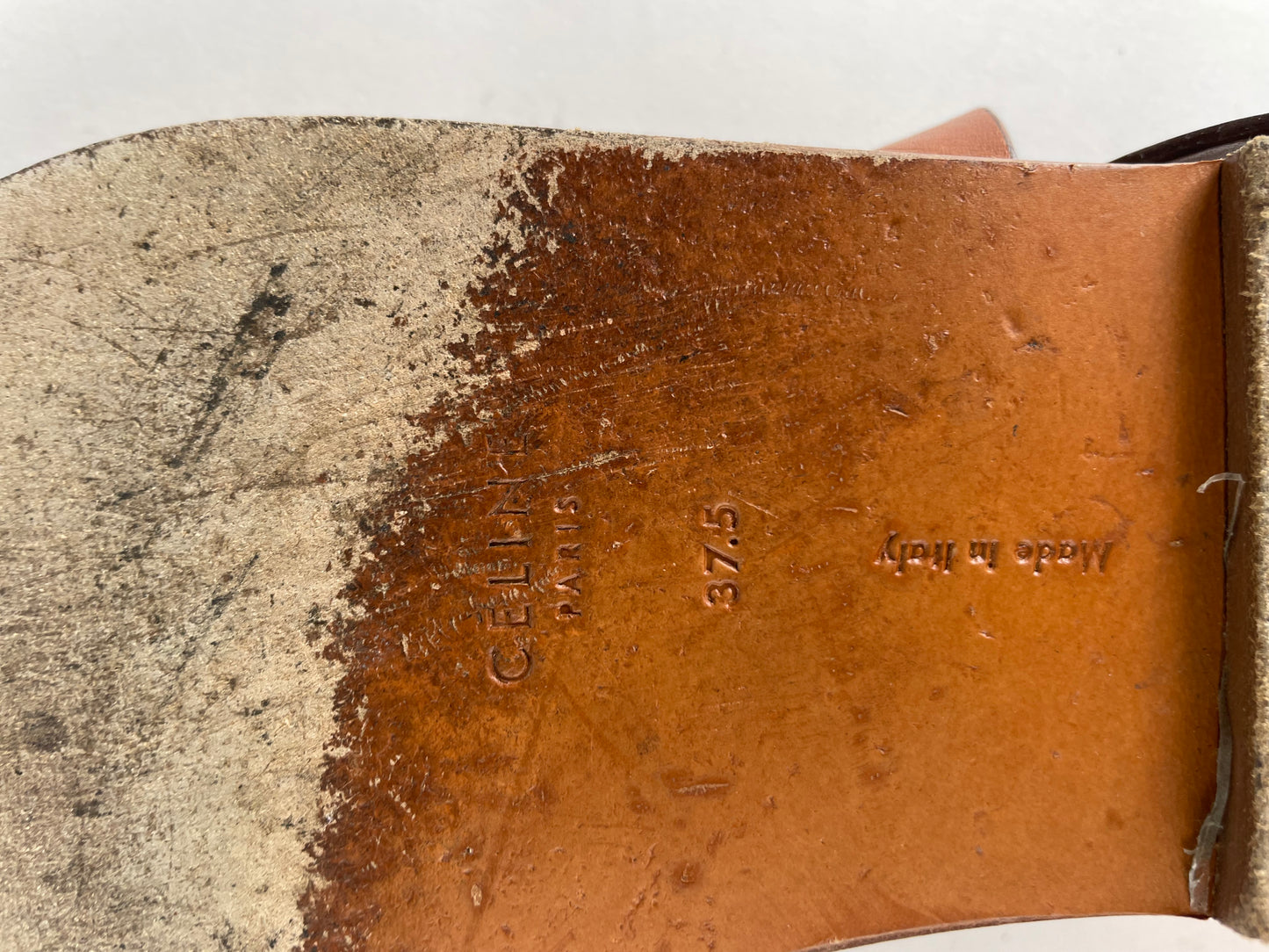 Vintage Celine Paris Leather Sandals Brown EU37,5