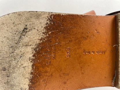 Vintage Celine Paris Leather Sandals Brown EU37,5