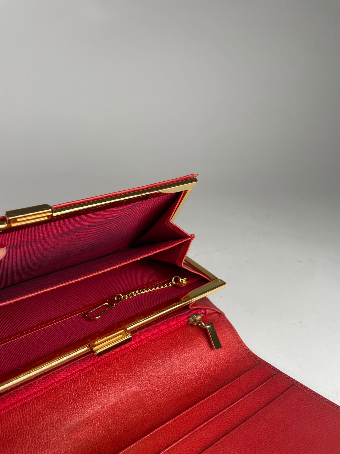 Vintage Givenchy GV3 Leather Wallet Red