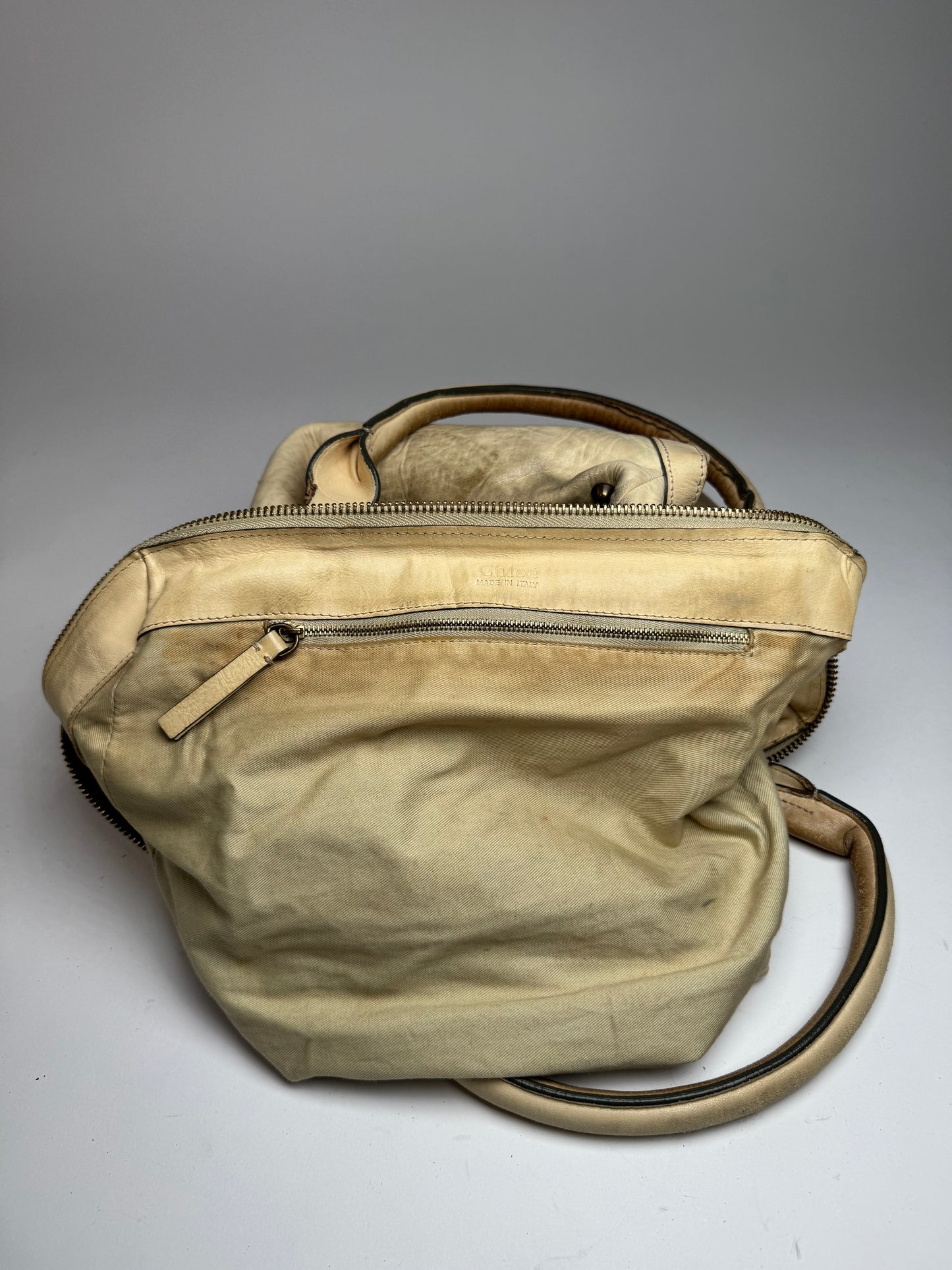 Vintage Chloe Leather Bag Beige